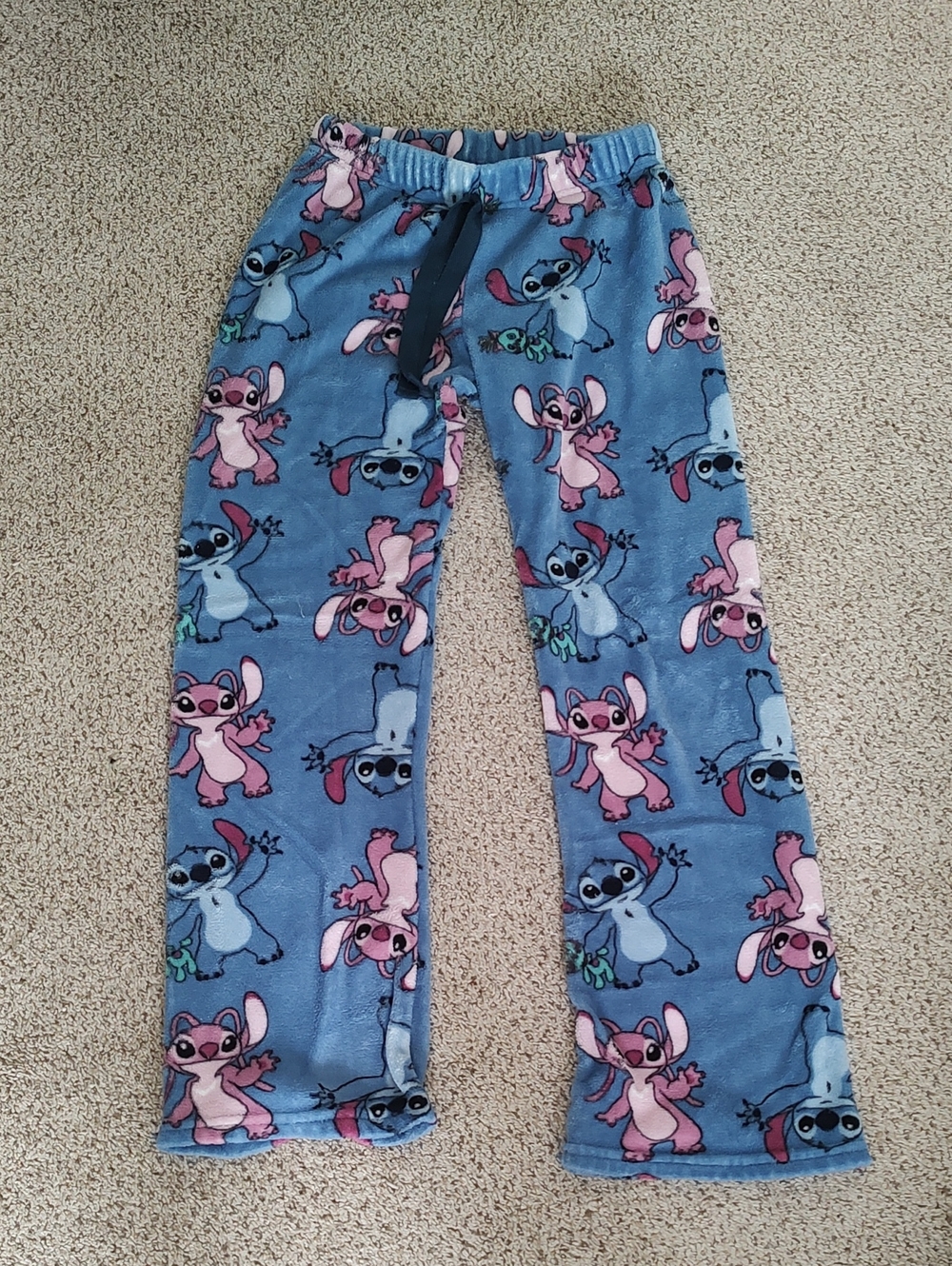 Disney Blue and Pink Stitch Fleece Pajama Pants
